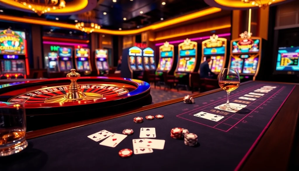 KJC members enjoy an exhilarating gaming experience at a lavish casino featuring poker chips and roulette.