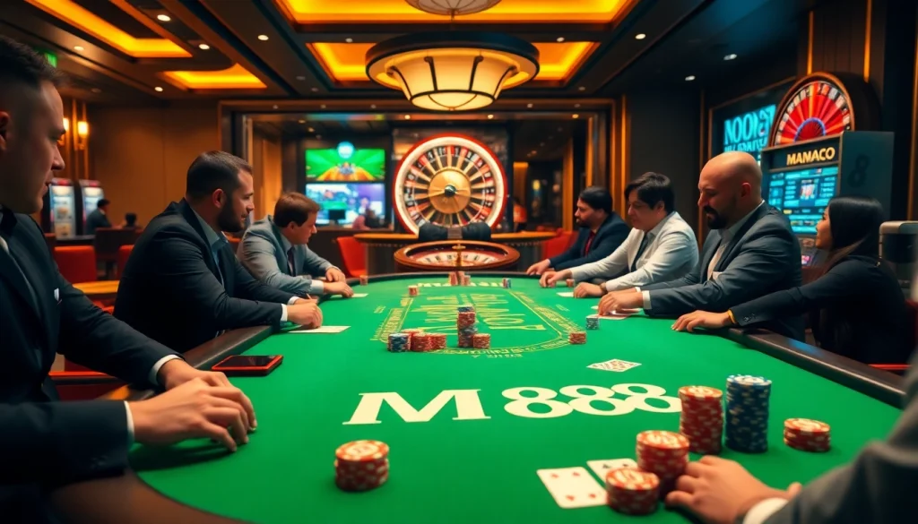 MM88 casino experience with vibrant poker table and colorful chips