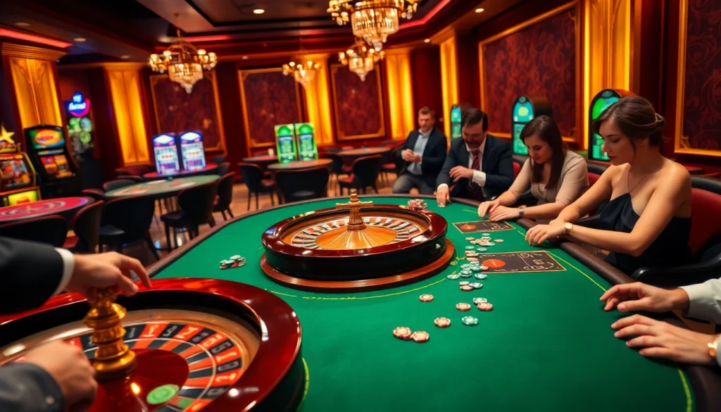 Experience kèo nhà cái excitement with vibrant poker chips and roulette at a luxurious casino.