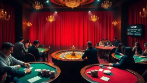 Experience thrilling gaming at kubet77 with vibrant casino ambiance and elegant players.