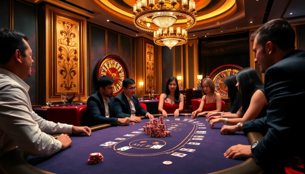 Experience thrilling poker action at J8 with professional players and luxurious surroundings.