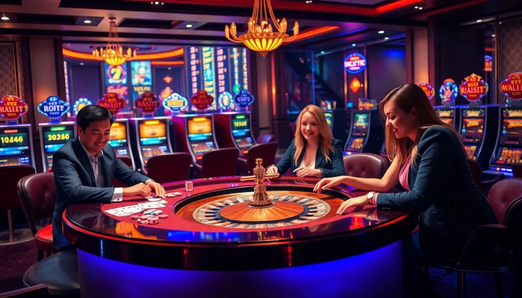 Experience thrilling gameplay at https://mk8th.net/ with lively casino tables, poker chips, and vibrant slot machines.
