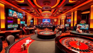 Playing exciting casino games at 789BET with vibrant cards and chips in a luxurious environment