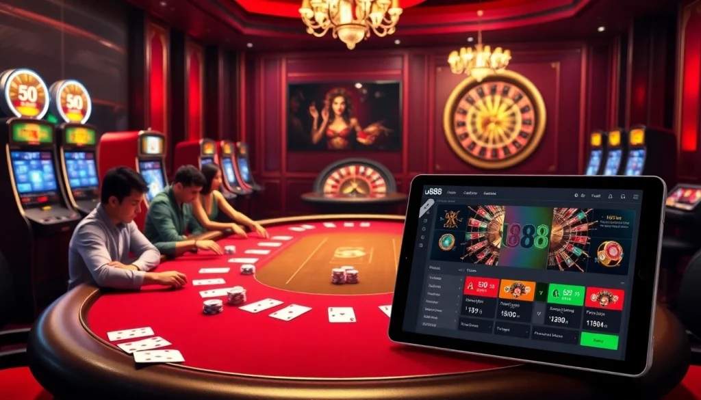 Experience thrilling gameplay at u888 with vibrant casino tables and engaging slot machines.