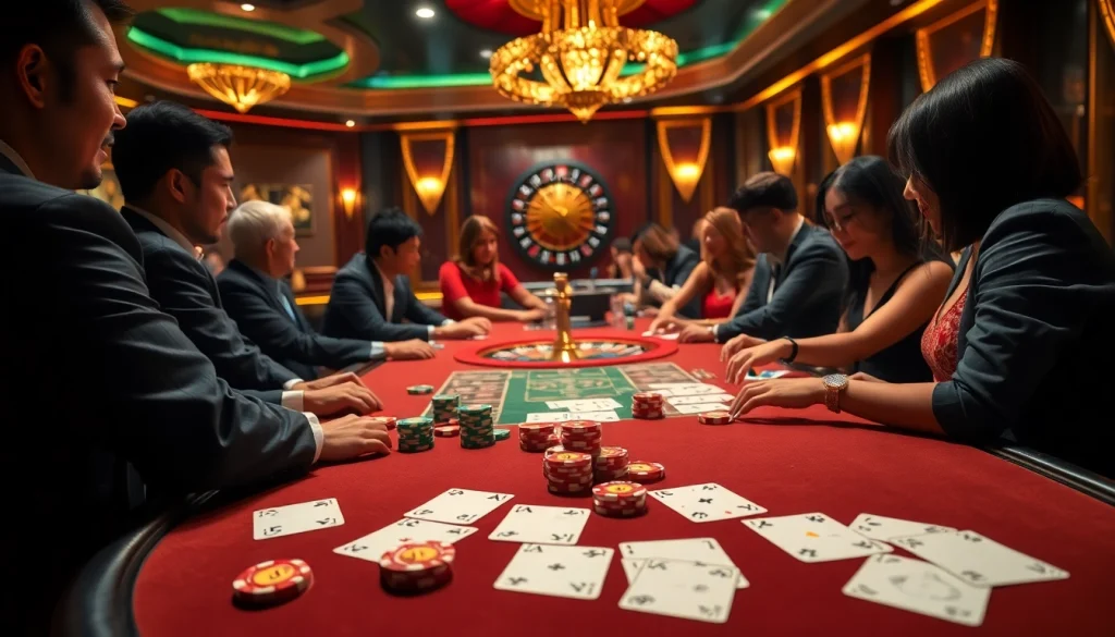 Engage with vibrant poker action at hay 88 casino, showcasing exciting gameplay and luxurious ambiance.