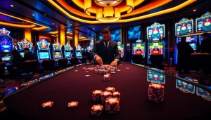S8 enhances the casino experience with vibrant poker tables and lively slot machines.
