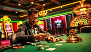 Exciting poker action at 88i casino, showcasing a player strategizing their next move.