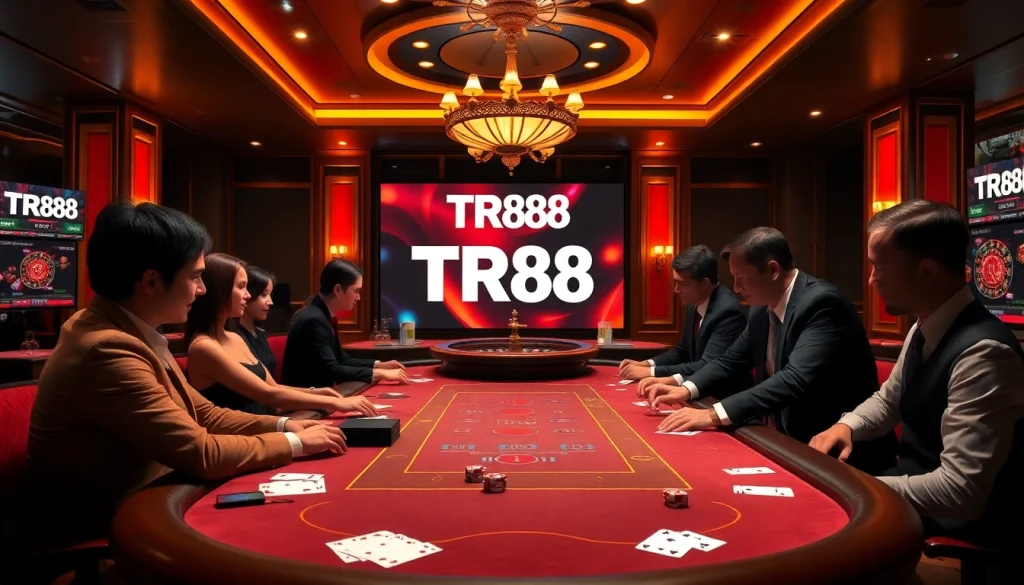 Experience thrilling poker at TR88's luxurious casino with professional dealers and vibrant ambiance.