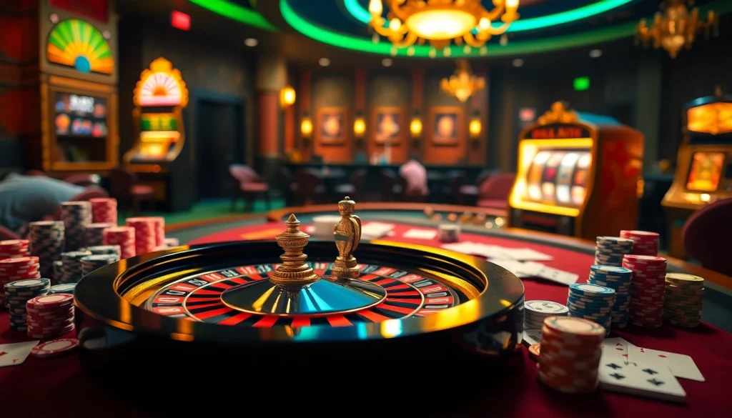 Experience the thrill of betting at 79king casino with vibrant chips and a roulette wheel.