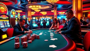 Experience the thrill of gambling at http://8kbet.ink/ with vibrant casino scenes and professional gaming action.