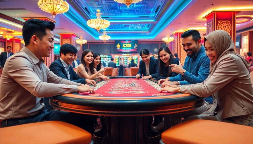 xóc đĩa online players enjoying a lively and strategic game at an elegant casino table