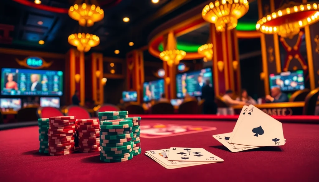 Experience the excitement of 8xbet with vibrant poker chips and casino action.