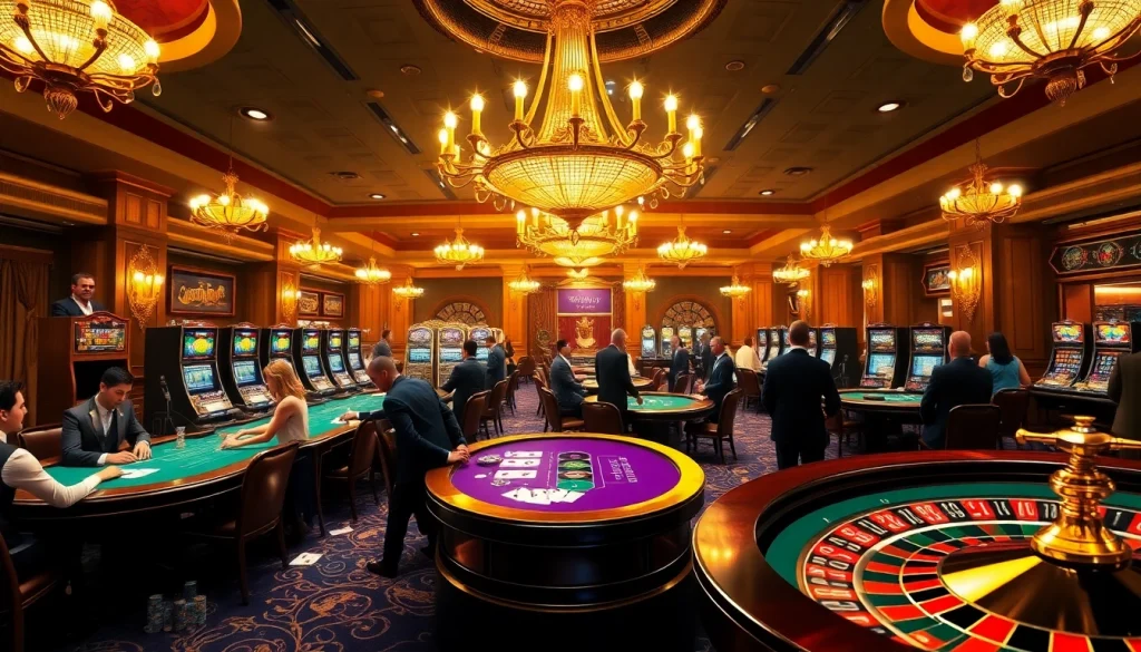 Experience the excitement of the TOP CLUB, featuring poker tables, roulette wheels, and luxurious casino ambiance.