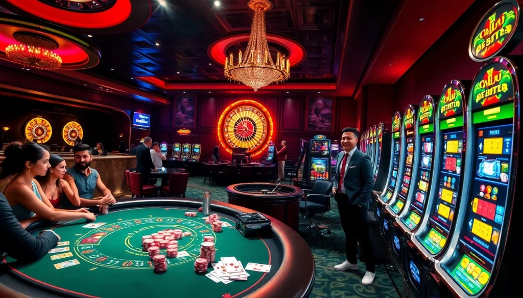 Players at a classy casino table experience the thrill of winning with ok 8386 slot machines sparkling in the background.