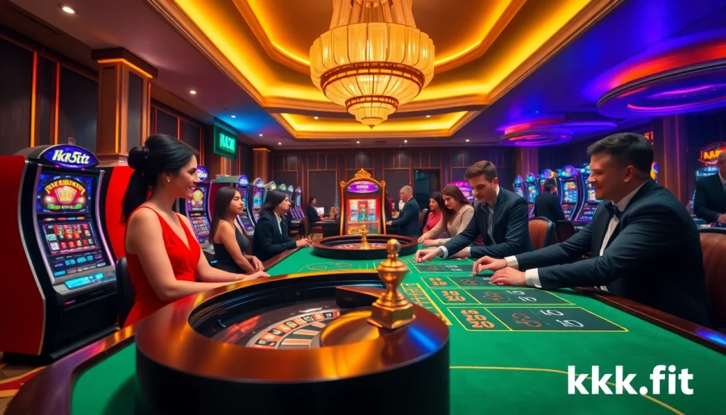 Experience the thrill of gambling at kk55.fit with vibrant casino tables and active players.