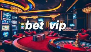 Trải nghiệm cảm giác hồi hộp khi chơi bet vip với các trò casino hấp dẫn tại một không gian sang trọng, có chip poker, máy đánh bạc và bàn roulette.